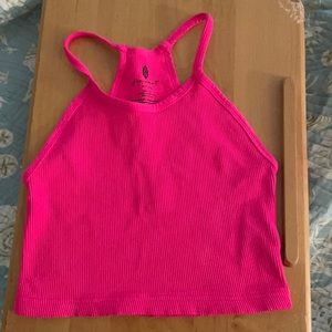 Happiness Runs Crop - bright pink